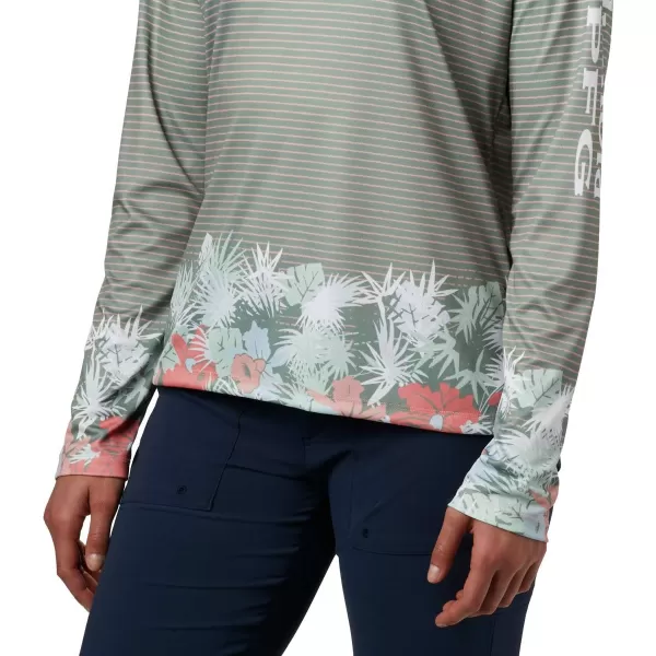 imageColumbia Womens Super Tidal Tee Long SleeveTiki Pink Wild Stripes Print
