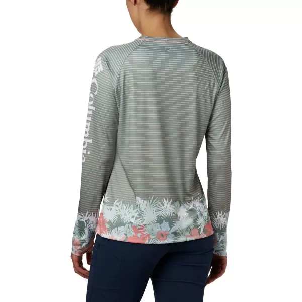 imageColumbia Womens Super Tidal Tee Long SleeveTiki Pink Wild Stripes Print