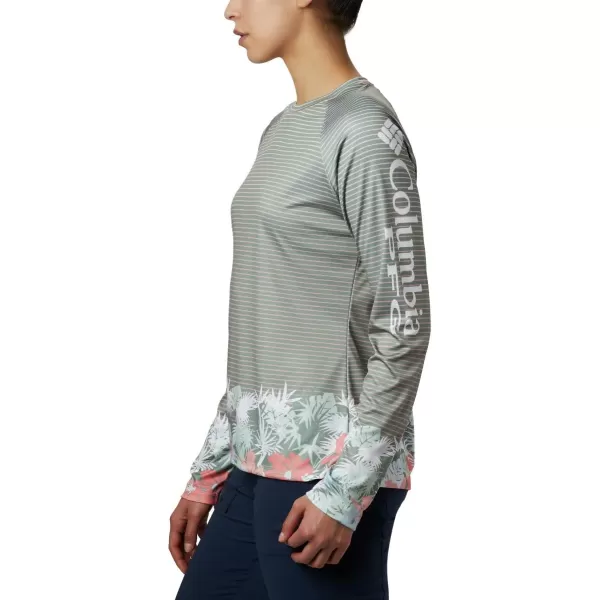imageColumbia Womens Super Tidal Tee Long SleeveTiki Pink Wild Stripes Print