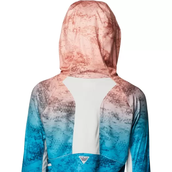 imageColumbia Womens Super Tidal Tee Vent HoodieLight Coral Camo Gradient