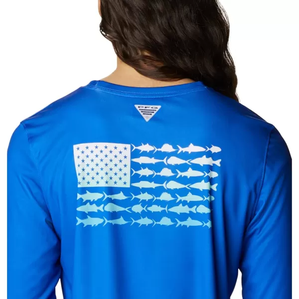 imageWomens Tidal Tee PFG Fish Flag LsBlue MacawGulf Stream Gradient