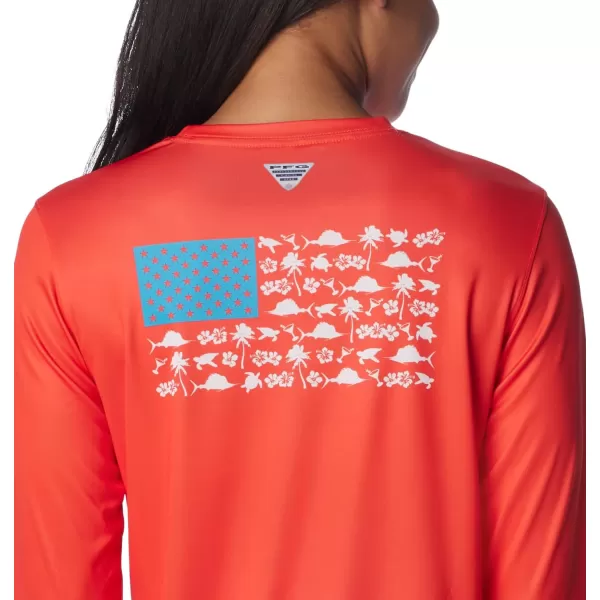 imageWomens Tidal Tee PFG Fish Flag LsBright PoppyFish and Friends Flag