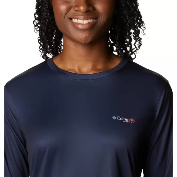 imageWomens Tidal Tee PFG Fish Flag LsCollegiate NavyFish Flag Ombre