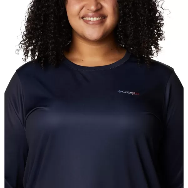 imageWomens Tidal Tee PFG Fish Flag LsCollegiate NavyFish Flag Ombre