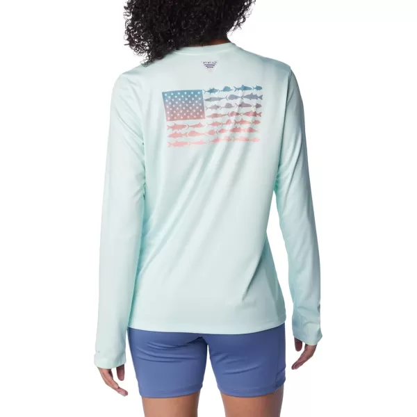 imageWomens Tidal Tee PFG Fish Flag LsIcy MornFish Flag Ombre