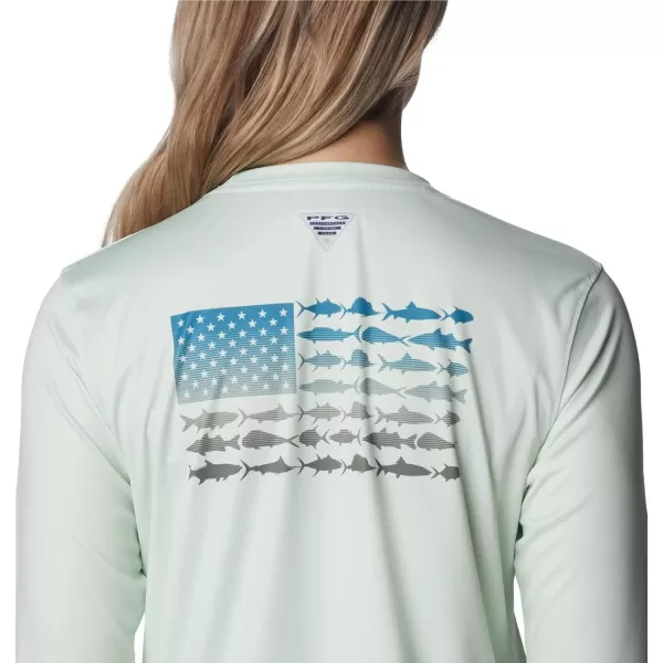 imageWomens Tidal Tee PFG Fish Flag LsLight LimeSafari Gradient