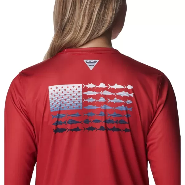 imageWomens Tidal Tee PFG Fish Flag LsRed SparkBluestone Gradient