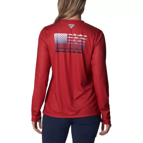 imageWomens Tidal Tee PFG Fish Flag LsRed SparkBluestone Gradient