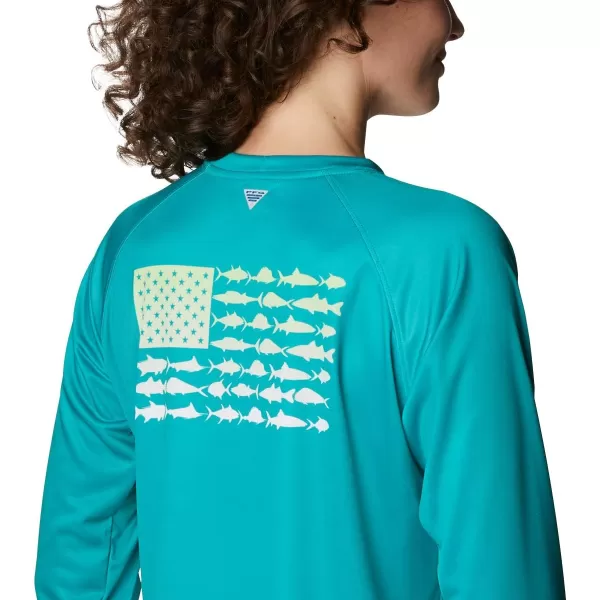 imageWomens Tidal Tee PFG Fish Flag LsTropic WaterLime Glow Gradient