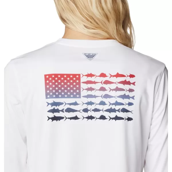 imageWomens Tidal Tee PFG Fish Flag LsWhiteFish Flag Ombre