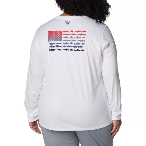 imageWomens Tidal Tee PFG Fish Flag LsWhiteFish Flag Ombre