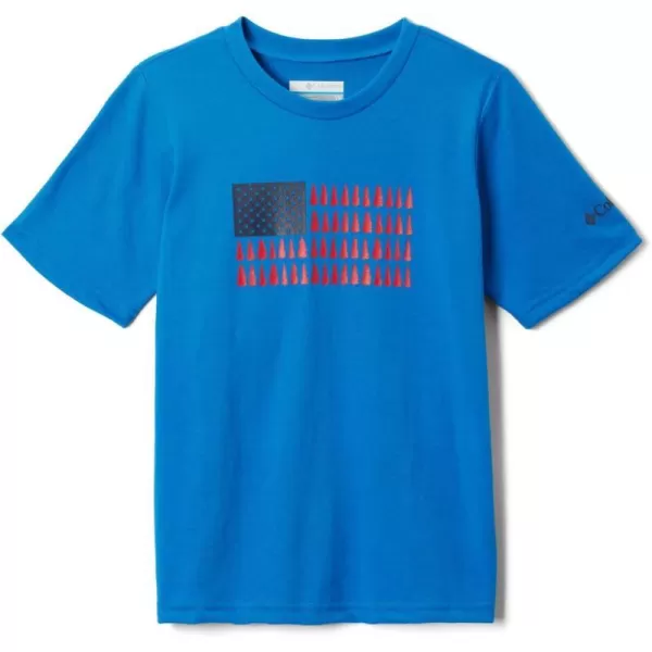 imageColumbia Boys La Poudre Pass Short Sleeve TeeBright Indigo  Patriotic Pines