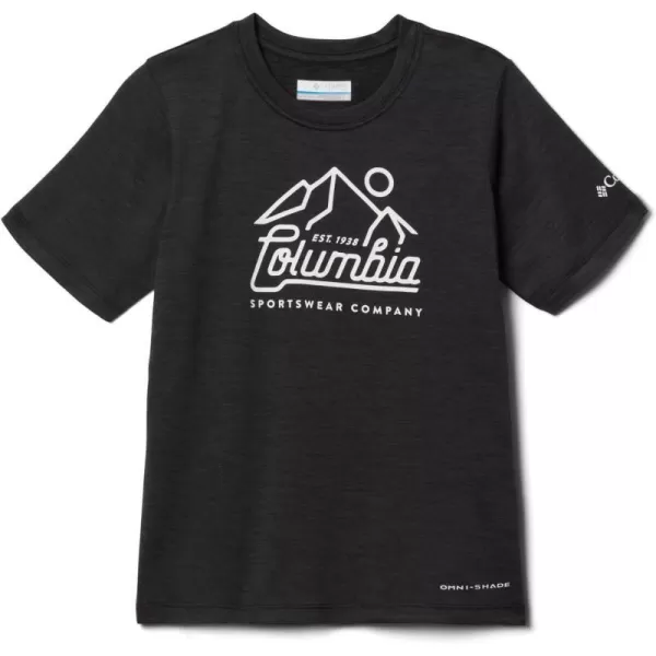 imageColumbia Boys Mount Echo Short Sleeve Graphic ShirtBlack Heather Csc Peaks