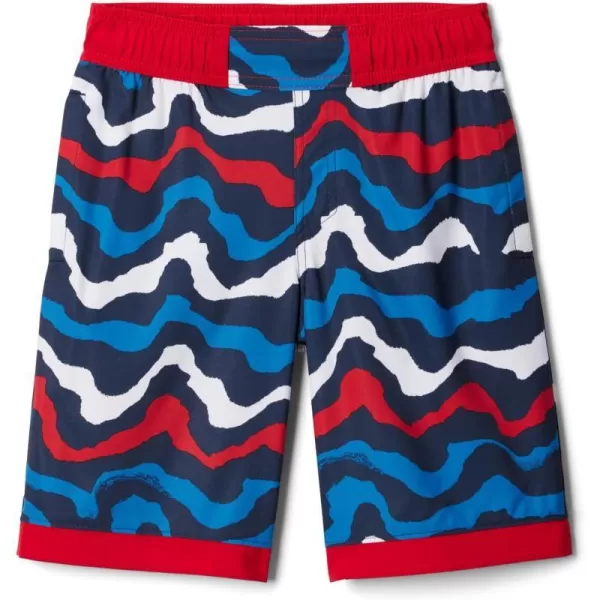 imageColumbia Boys Sandy Shores Boardshort MoistureWicking UV Sun ProtectionColl Navy WavyMountain Red