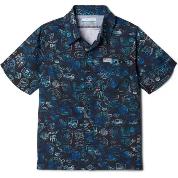 imageColumbia Boys Super Slack Tide Short Sleeve Camp ShirBlack Tye Dye Pfg