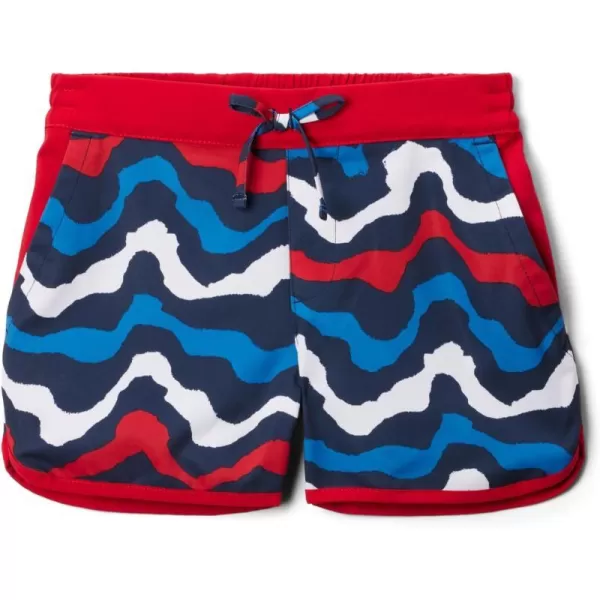 imageColumbia Girls Sandy Shores BoardshortCollegiate Navy WavyMountain Red