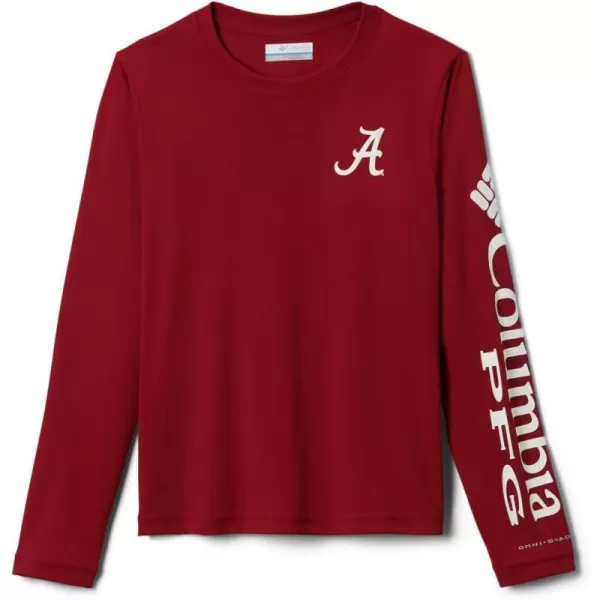 imageColumbia Kids Collegiate Youth Terminal Tackle LS ShirtAla  Red VelvetWhite