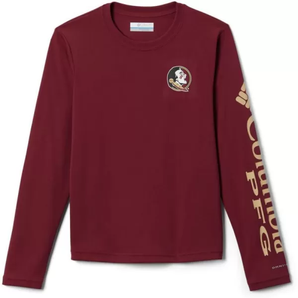 imageColumbia Kids Collegiate Youth Terminal Tackle LS ShirtFsu  CabernetSierra Tan