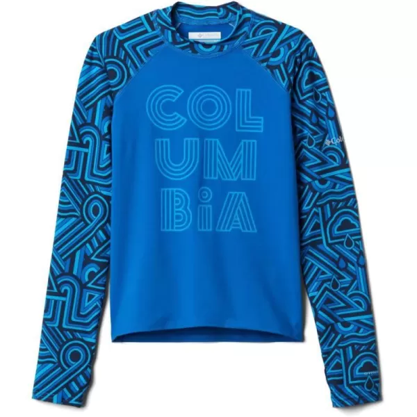 imageColumbia Kids Sandy Shores Printed Long Sleeve SunguardBright Indigo Geo Elements  Brt Indigo