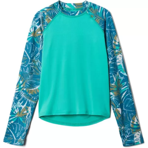 imageColumbia Kids Sandy Shores Printed Long Sleeve SunguardElectric TurquoiseDeep Marine King Pal