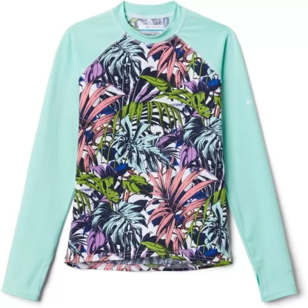 imageColumbia Kids Sandy Shores Printed Long Sleeve SunguardWhite Toucanical Multi  Mint Cay