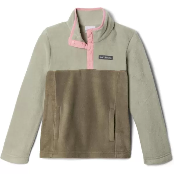 imageColumbia Kids Steens MTN 14 Snap Fleece PullOverStone Green  Safari