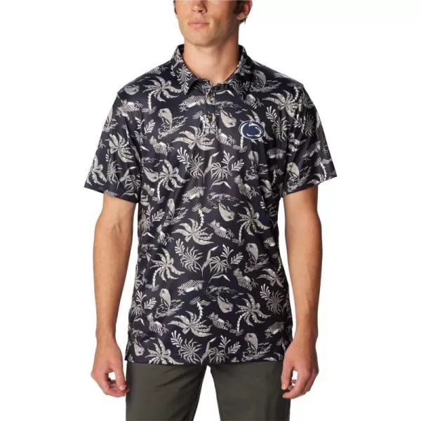 imageColumbia Mens Collegiate Super Terminal Tackle PoloPsu  Collegiate Navy Dorado Isle Print
