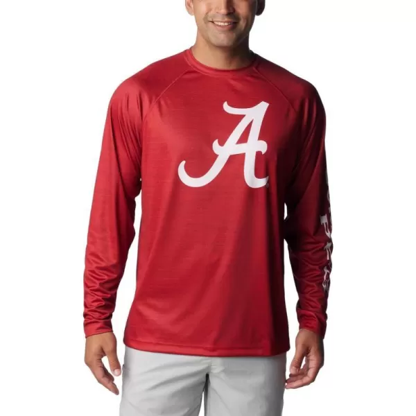 imageColumbia Mens Collegiate Terminal Tackle Heather Long Sleeve ShirtAla  Red Velvet Heather