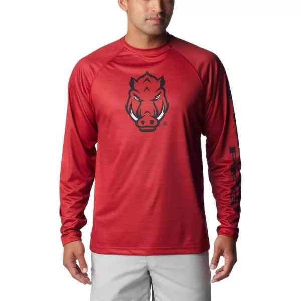 imageColumbia Mens Collegiate Terminal Tackle Heather Long Sleeve ShirtArk  Red Velvet Heather