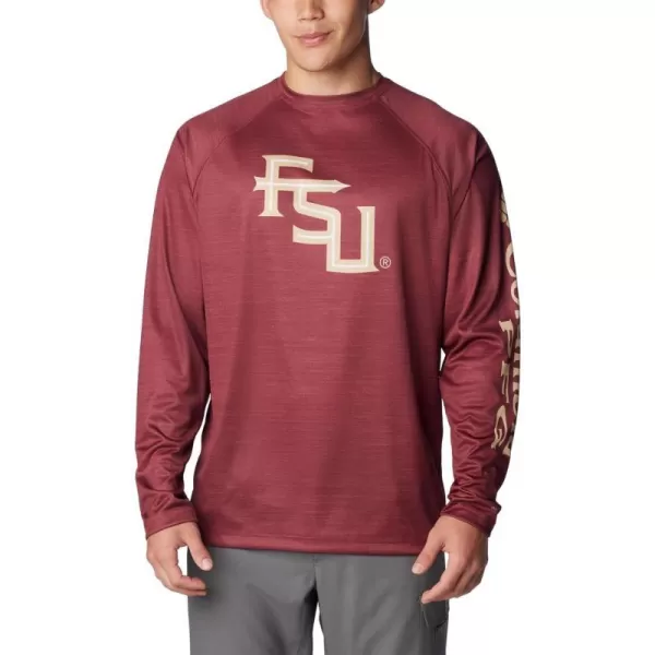 imageColumbia Mens Collegiate Terminal Tackle Heather Long Sleeve ShirtFsu  Cabernet Heather