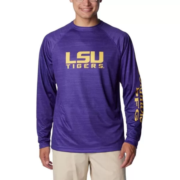 imageColumbia Mens Collegiate Terminal Tackle Heather Long Sleeve ShirtLsu  Vivid Purple Heather