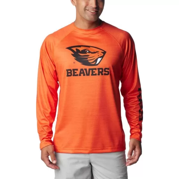 imageColumbia Mens Collegiate Terminal Tackle Heather Long Sleeve ShirtOsu  Tangy Orange Heather