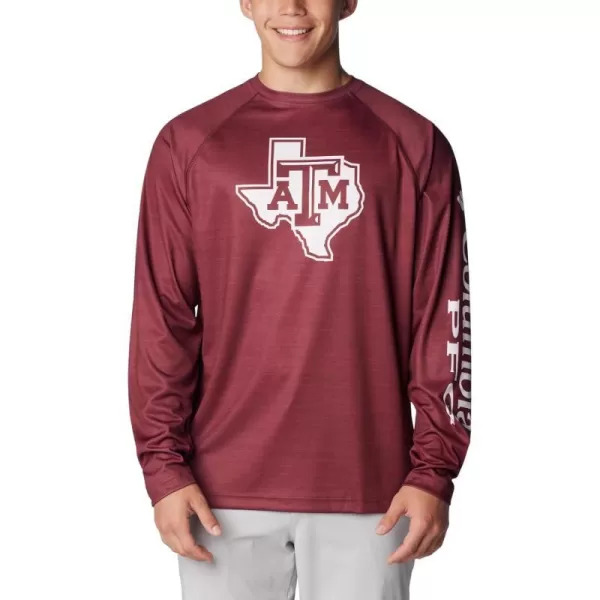 imageColumbia Mens Collegiate Terminal Tackle Heather Long Sleeve ShirtTam  Deep Maroon Heather