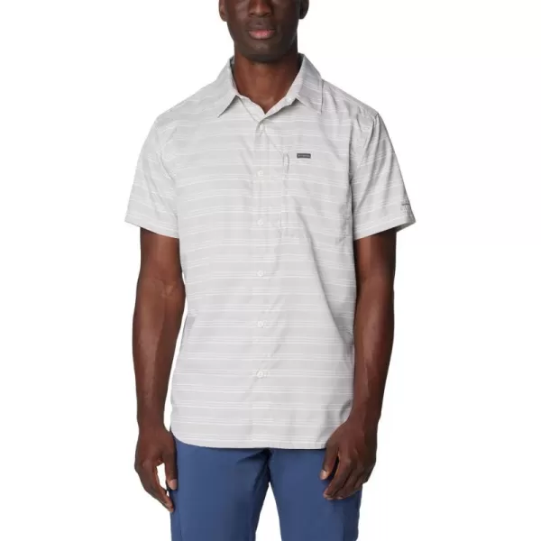 imageColumbia Mens Silver Ridge Utility Lite Novelty Short SleeveFlint Grey Chambray Stripe