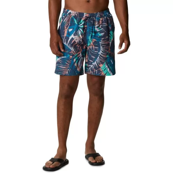 imageColumbia Mens Standard M Summerdry ShortDark Mountain King Palm Multi