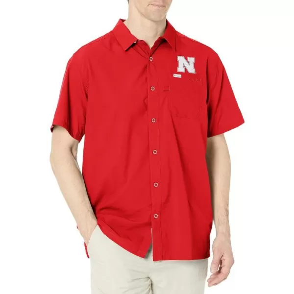 imageColumbia Mens Standard Slack Tide Camp ShirtNeb  Bright Red