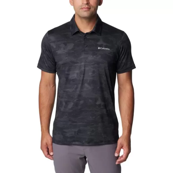 imageColumbia Mens Tech Trail Novelty PoloBlack Beachwood