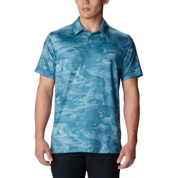 imageColumbia Mens Tech Trail Novelty PoloCloudburst Beachwood