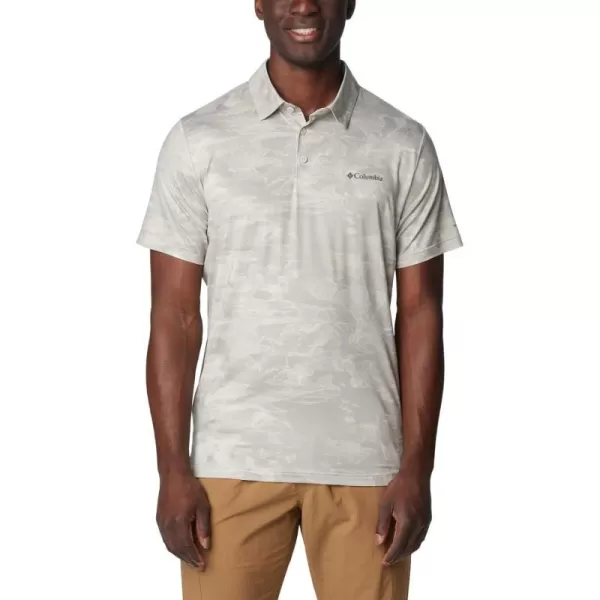imageColumbia Mens Tech Trail Novelty PoloDark Stone Beachwood