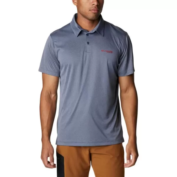 imageColumbia Mens Terminal Tackle Heather PoloCarbon HeatherRed Spark Logo