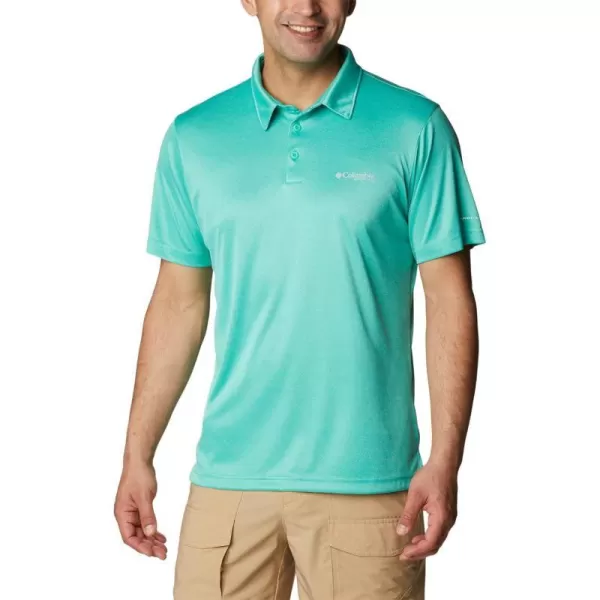 imageColumbia Mens Terminal Tackle Heather PoloElectric Turquoise HeatherCool Grey Logo