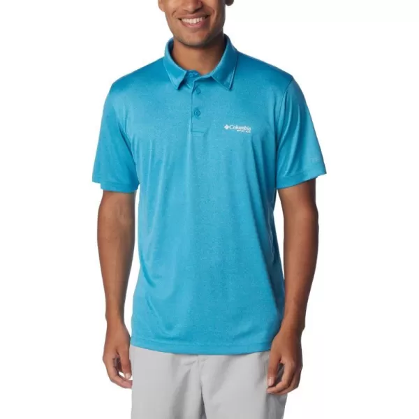 imageColumbia Mens Terminal Tackle Heather PoloOcean Blue HeatherWhite Logo