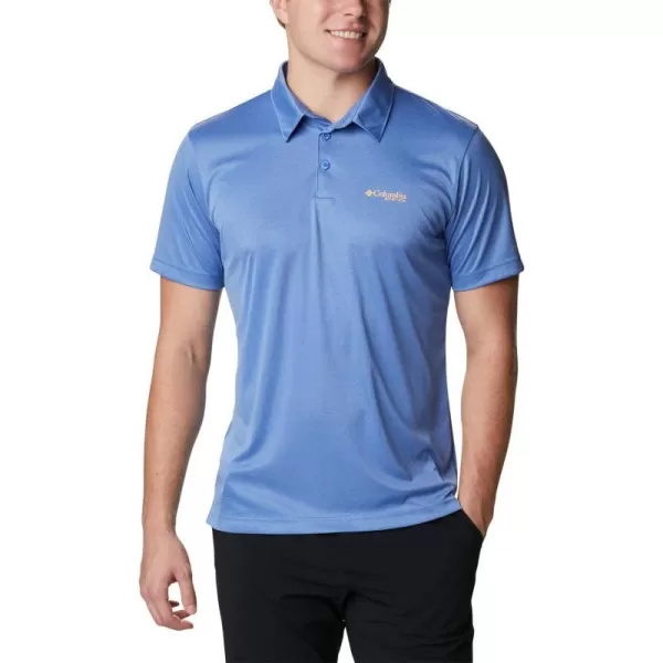 imageColumbia Mens Terminal Tackle Heather PoloVivid Blue HeatherBright Nectar Logo
