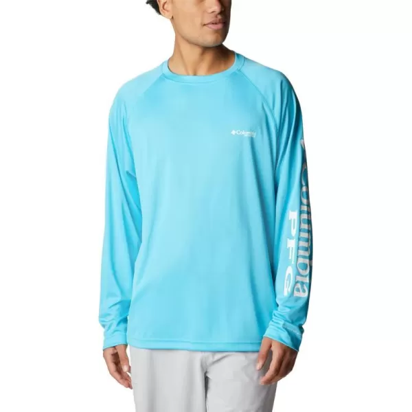 imageColumbia Mens Terminal Tackle Long Sleeve Shirt Wicking MaterialAtollWhite Logo
