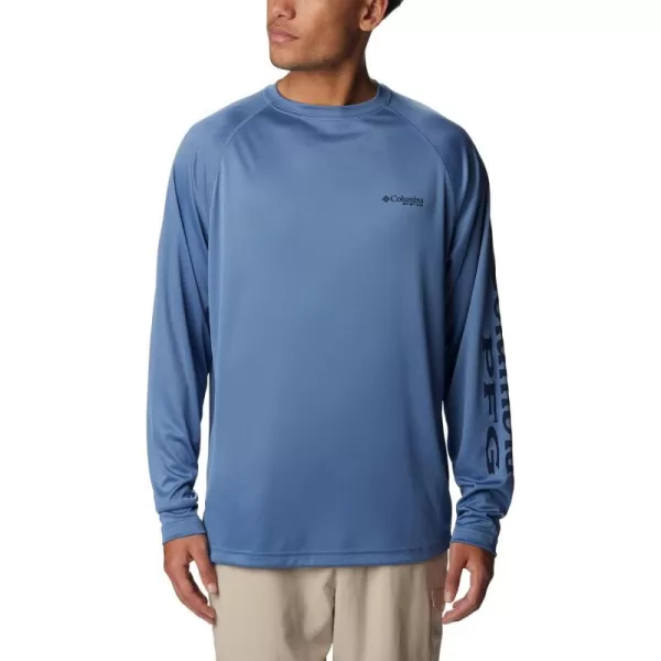 imageColumbia Mens Terminal Tackle Long Sleeve Shirt Wicking MaterialBluestoneCollegiate Navy Logo