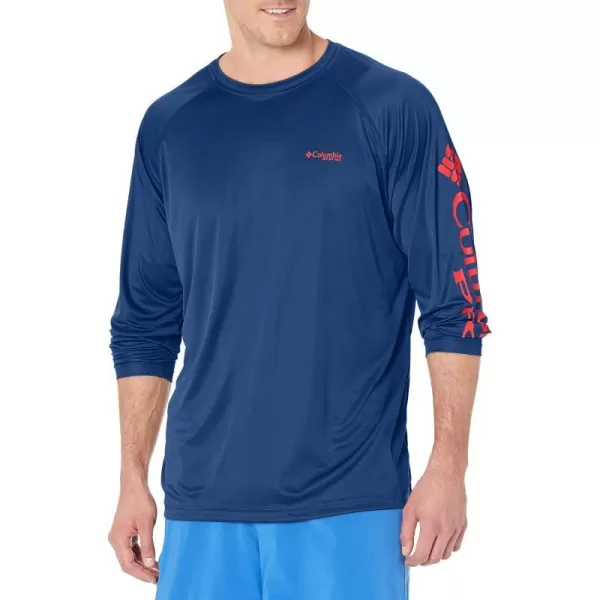 imageColumbia Mens Terminal Tackle Long Sleeve Shirt Wicking MaterialCarbonRed Spark Logo