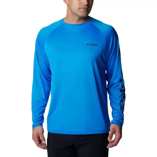 imageColumbia Mens Terminal Tackle Long Sleeve Shirt Wicking MaterialHyper BlueBlack Logo