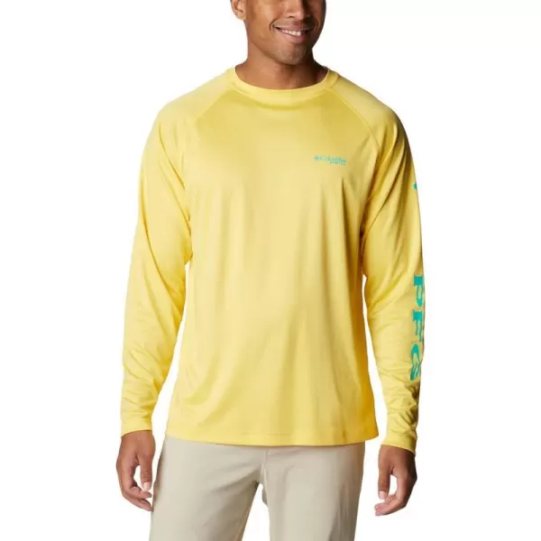 imageColumbia Mens Terminal Tackle Long Sleeve Shirt Wicking MaterialSun GlowElectric Turquoise Logo