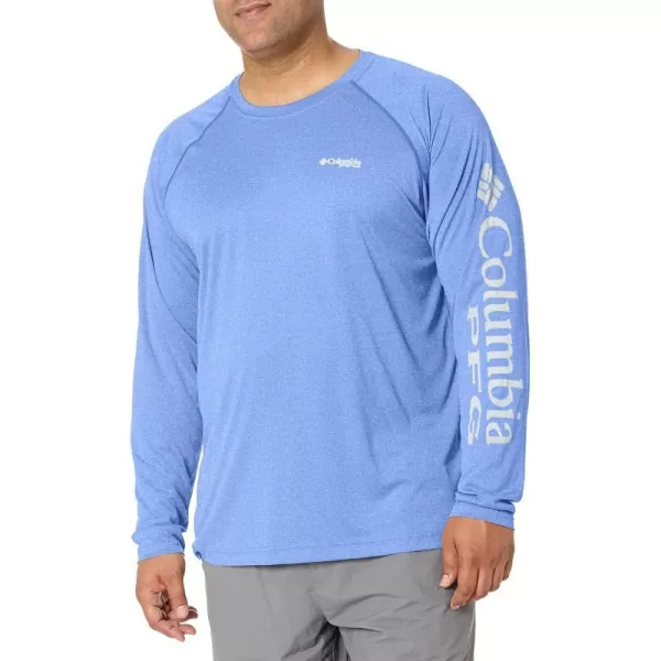 imageColumbia Mens Terminal Tackle Long Sleeve Shirt Wicking MaterialTanzanite HeatherCool Grey Logo