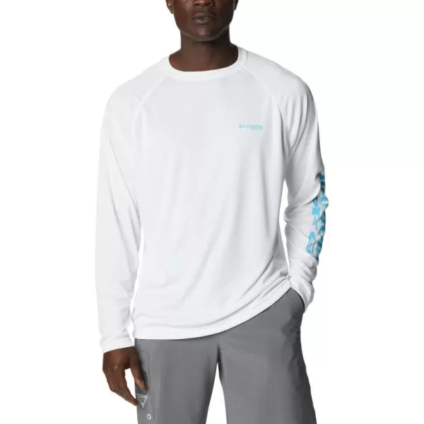 imageColumbia Mens Terminal Tackle Long Sleeve Shirt Wicking MaterialWhiteAtoll Logo